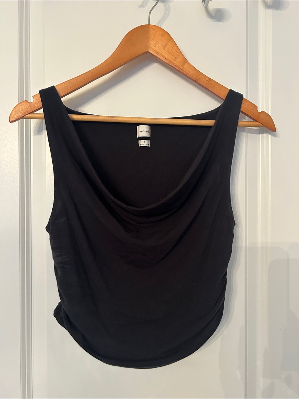 Wilfred Black Draped Cowl Tank